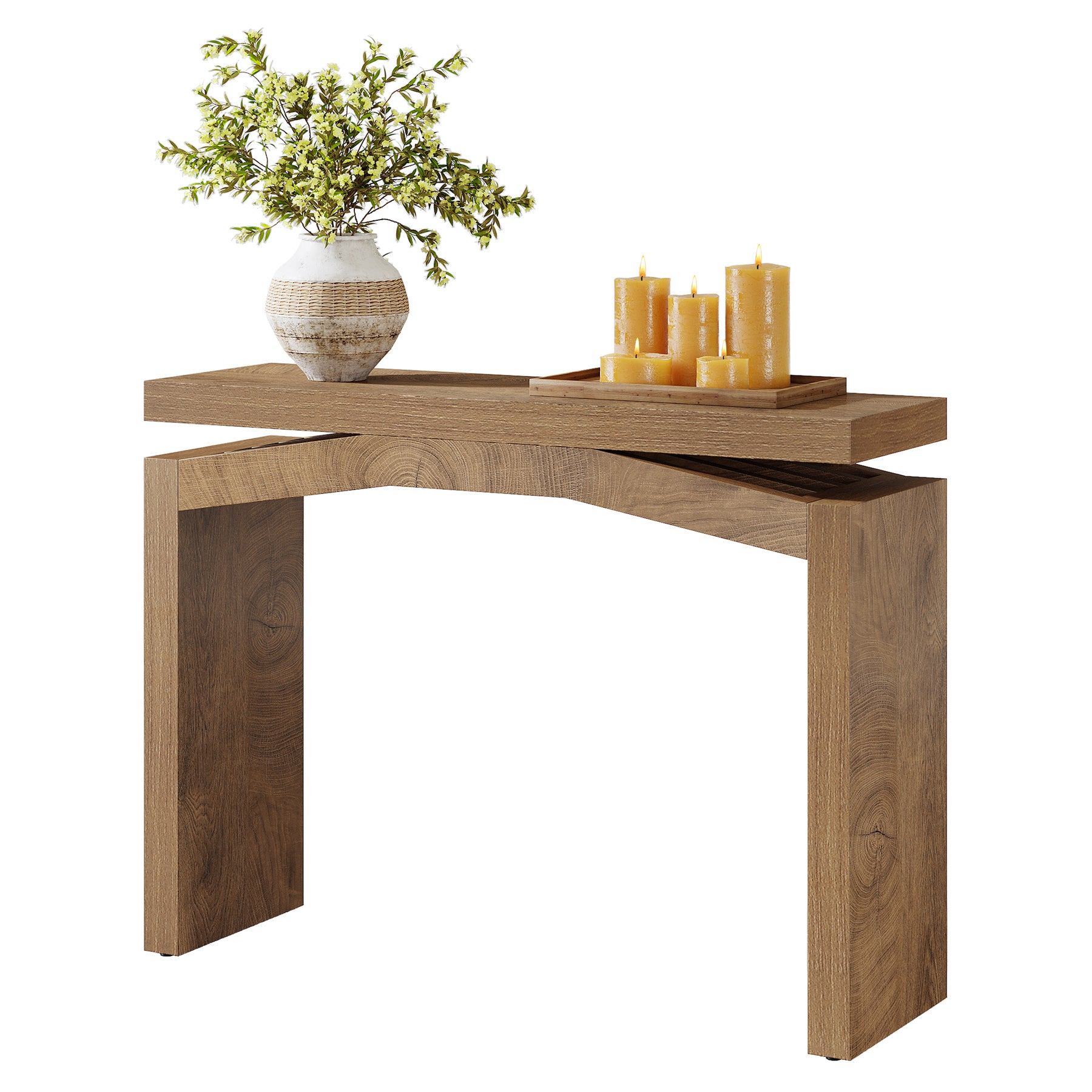 Tribesigns Konsolentisch 100 cm schmal, Flurtisch im Landhausstil mit modernem Design