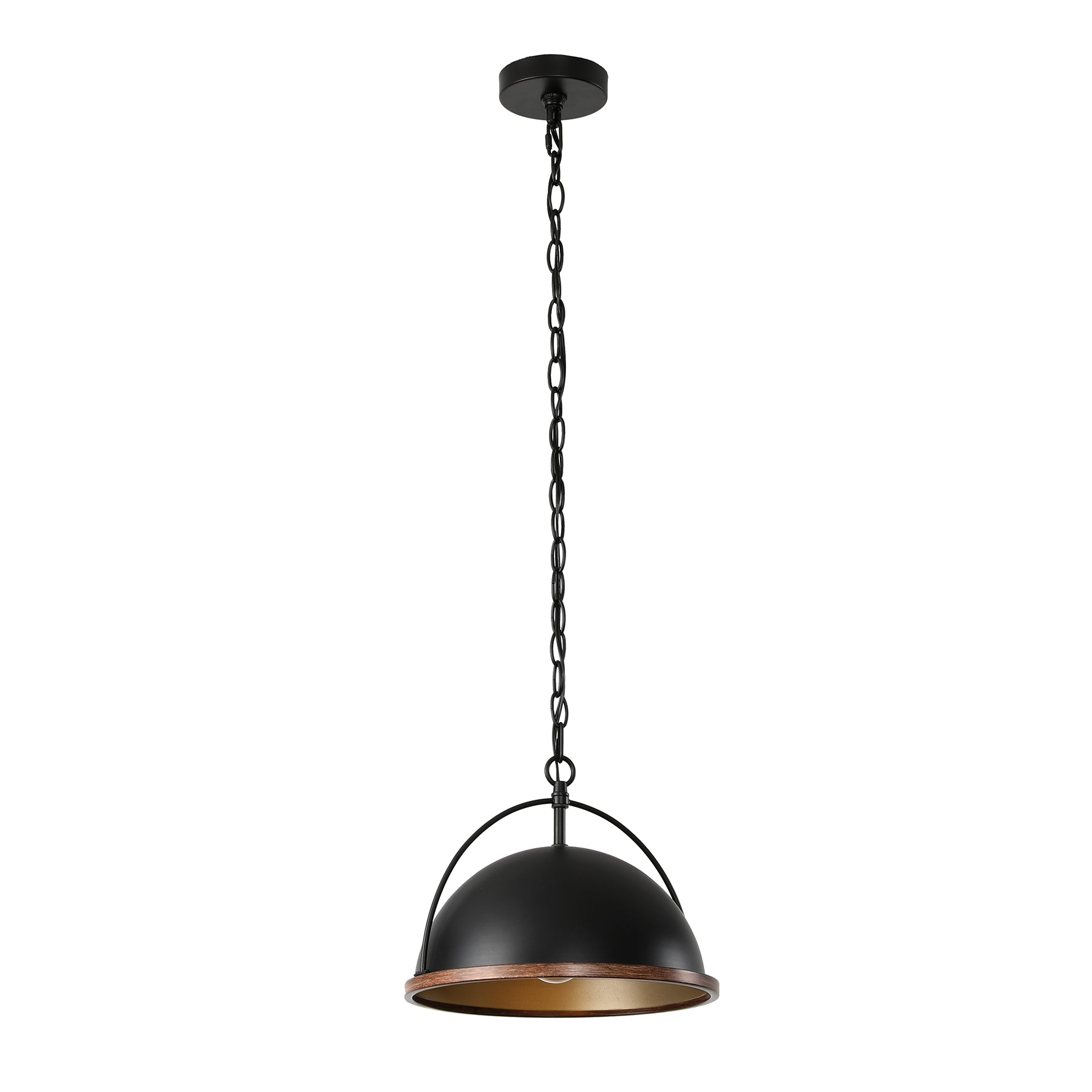 Tribesigns Industrie-Pendelleuchte Ø33 cm, Höhenverstellbare Hängeleuchte mit Metallschirm in Schwarz, E27 Deckenlampe