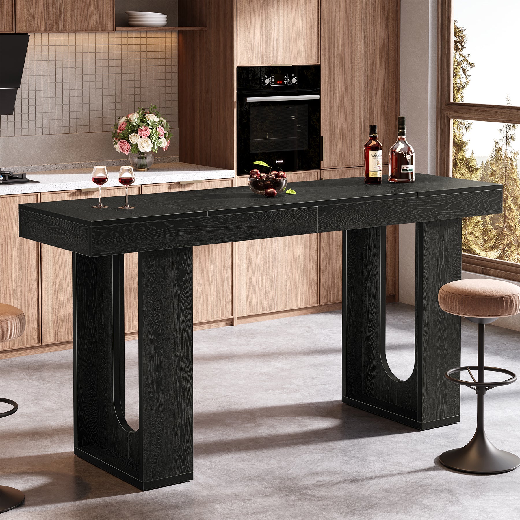 Tribesigns Bartisch 180 cm, Hochtisch in Thekenhöhe, Moderner Stehtisch für Küche, Bar & Essbereich