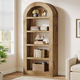 Tribesigns Arched Bücherregal 180 cm hoch, 5-stöckiges offenes Standregal mit Stauraum 3