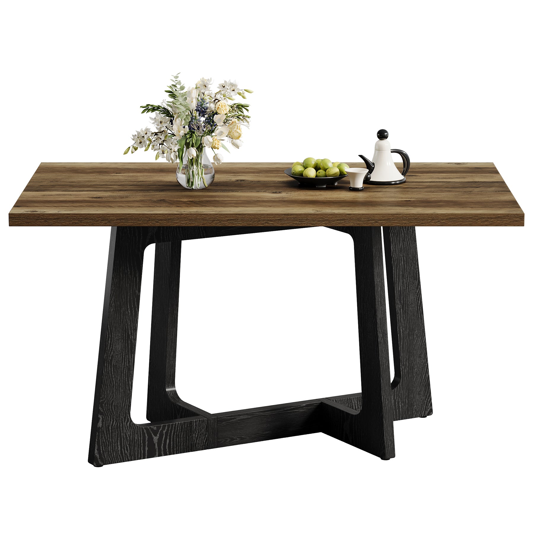 Tribesigns Esstisch 120 cm für 2–4 Personen, Küchentisch im Industrial-Landhausstil mit stabilem Mittelfuß