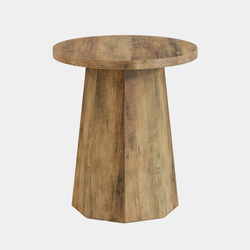 Runder Beistelltisch, Couch-Beistelltisch aus Holz mit achteckigem Sockel