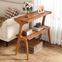 2 - Tier End Table, Slim Sofa Side Table with Storage Shelf Tribesigns#Farbe_Noix