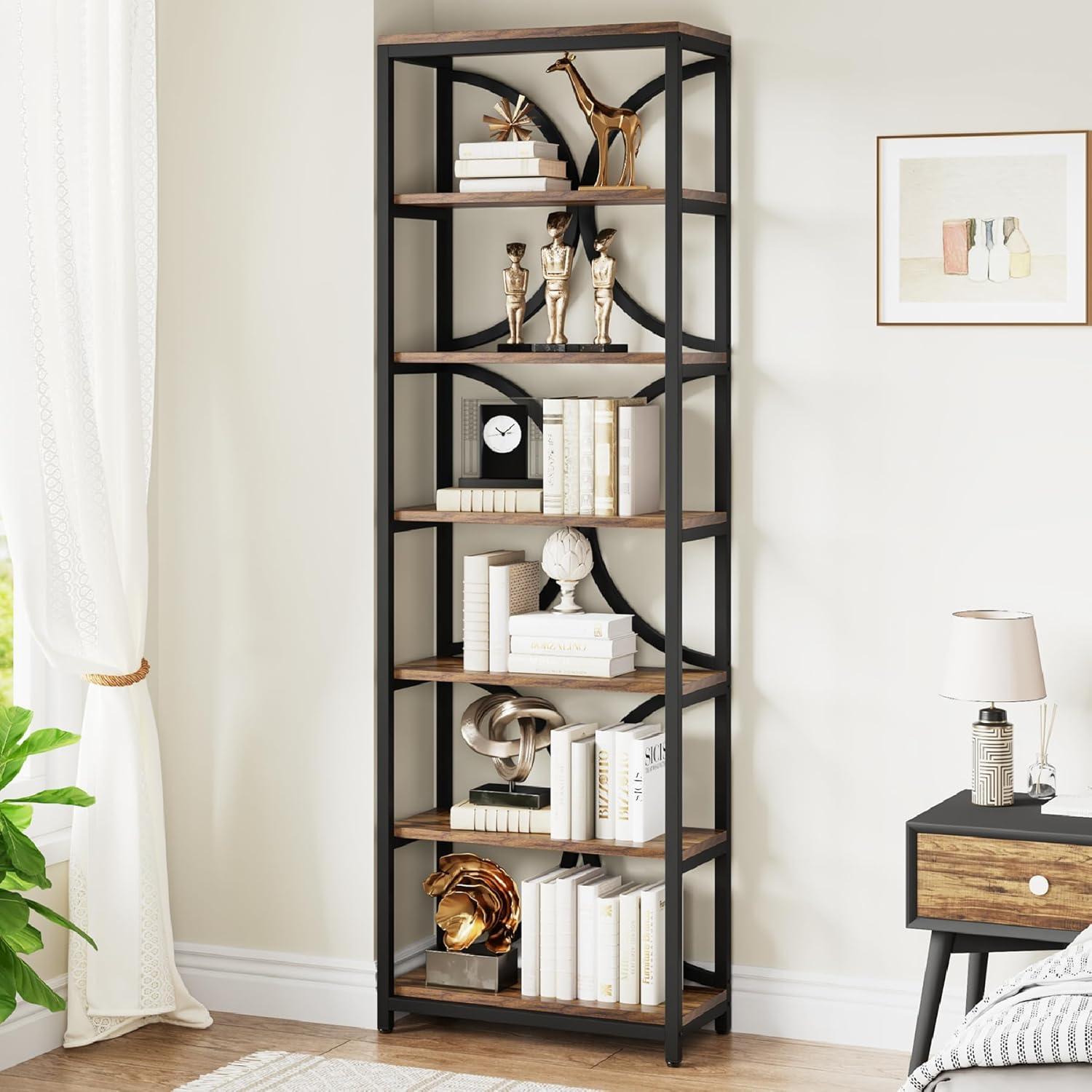 200 cm hohe Industrieregale in Braun für Wohnzimmer & Homeoffice
