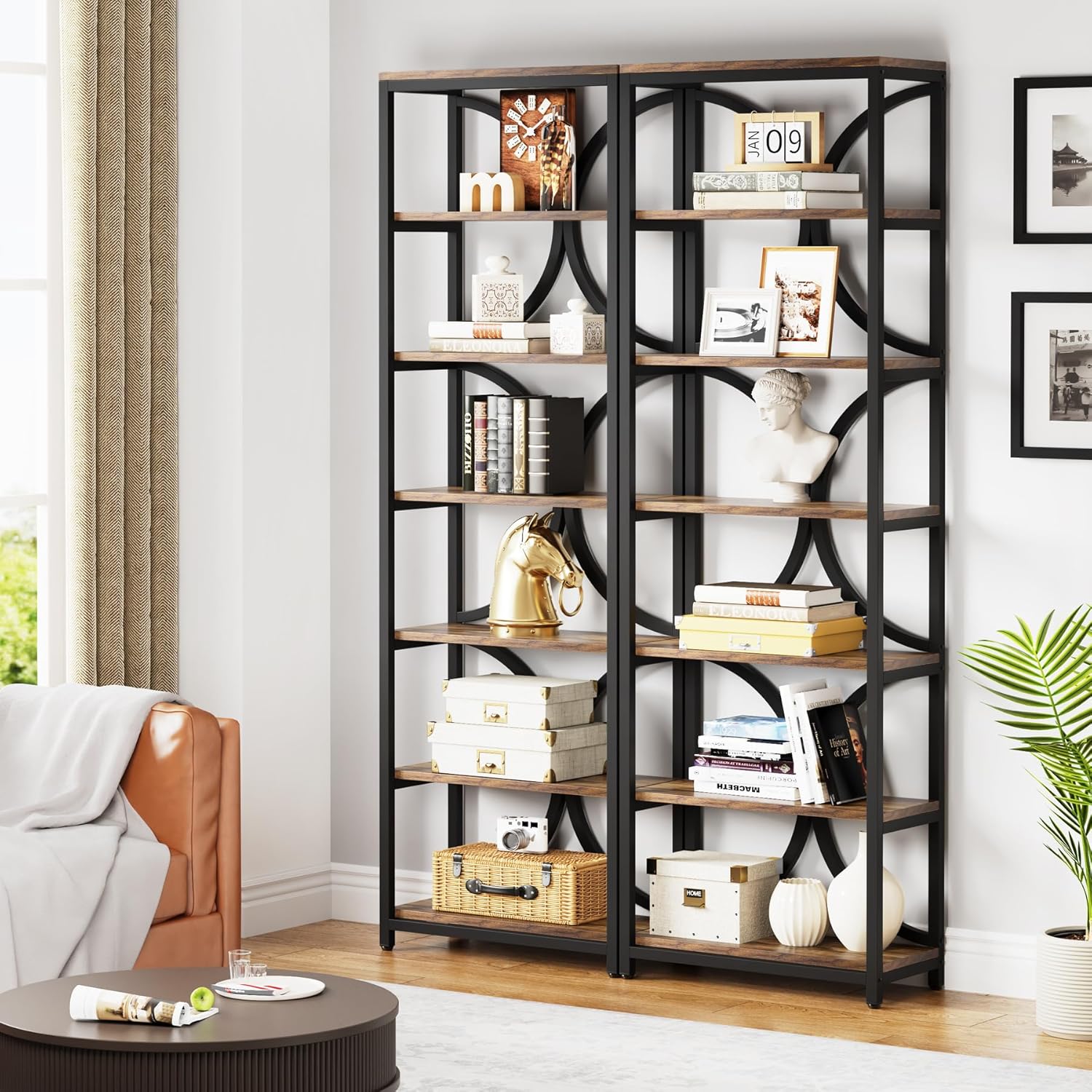 200 cm hohe Industrieregale in Braun für Wohnzimmer & Homeoffice