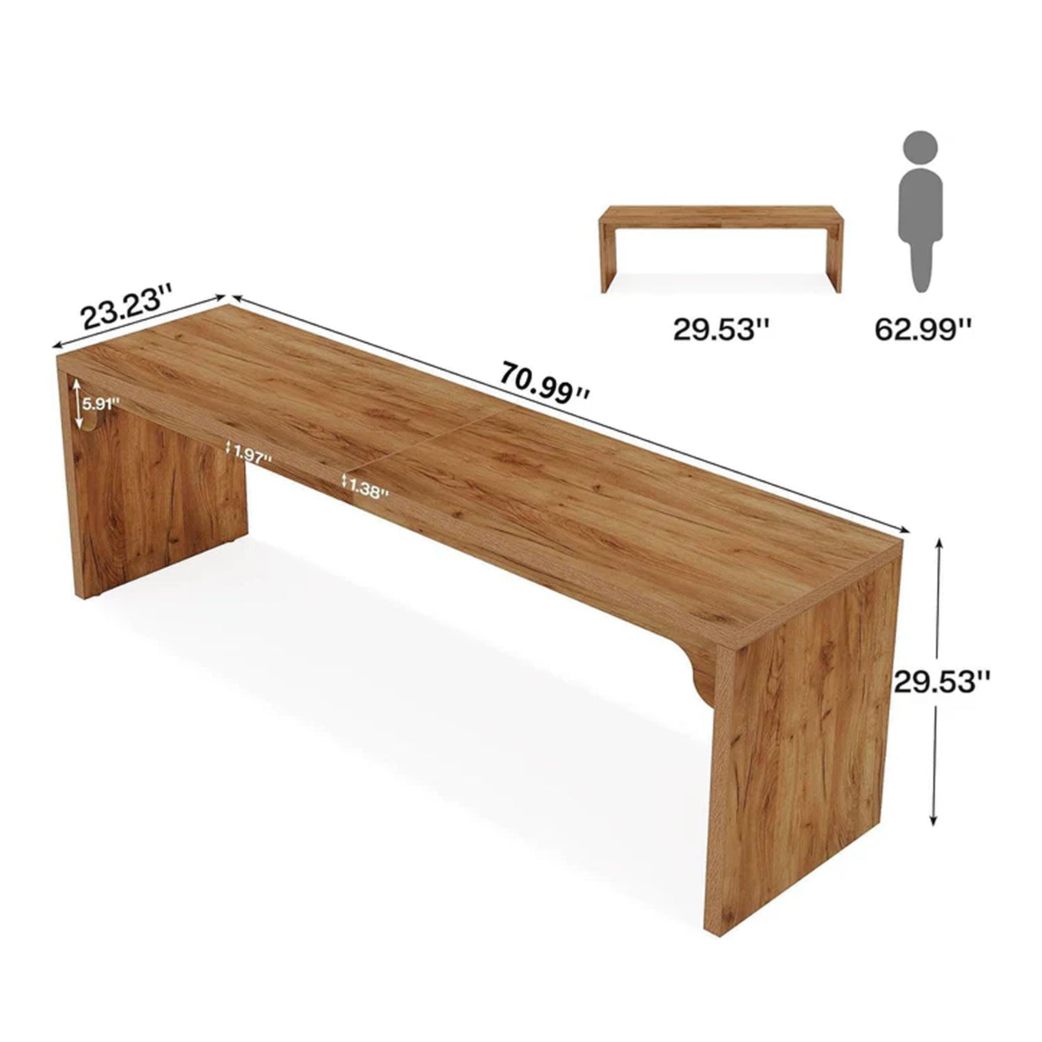 180 cm Zwei-Personen-Schreibtisch, langer Holz-Computertisch