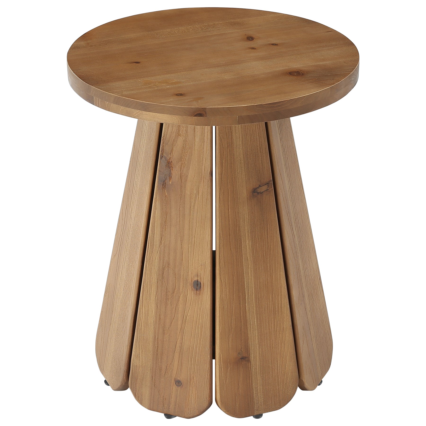 Tribesigns Runder Beistelltisch aus Massivholz, 50 cm Couchtisch im Landhausstil mit skulpturalem Standfuß