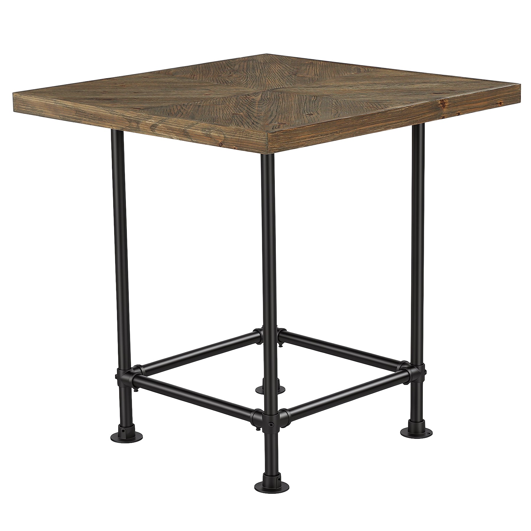 Tribesigns Industrialer Stehtisch, 90 cm Hoher Bistrotisch aus Massivholz mit Metallgestell & Fußstütze