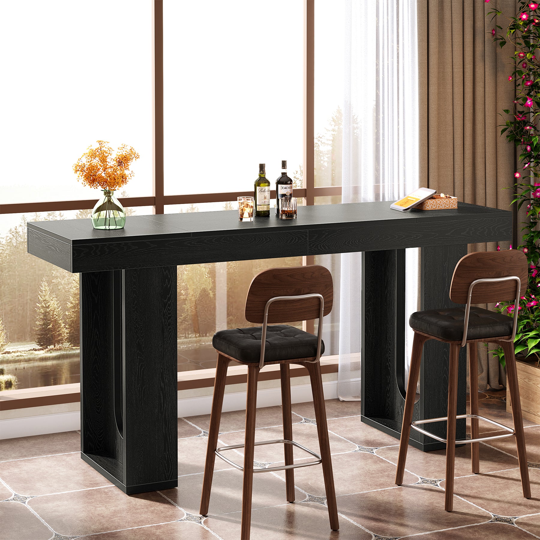 Tribesigns Bartisch 180 cm, Hochtisch in Thekenhöhe, Moderner Stehtisch für Küche, Bar & Essbereich
