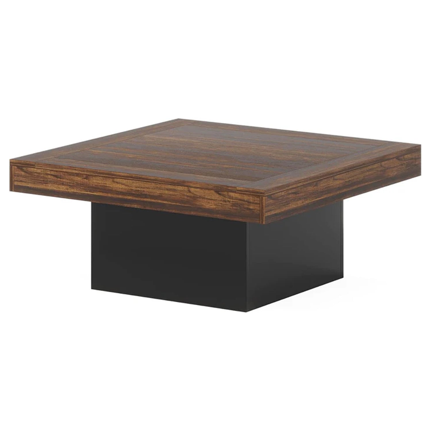 Tribesigns LED-Couchtisch Quadratisch 90 cm, Moderner Wohnzimmertisch im Landhausstil