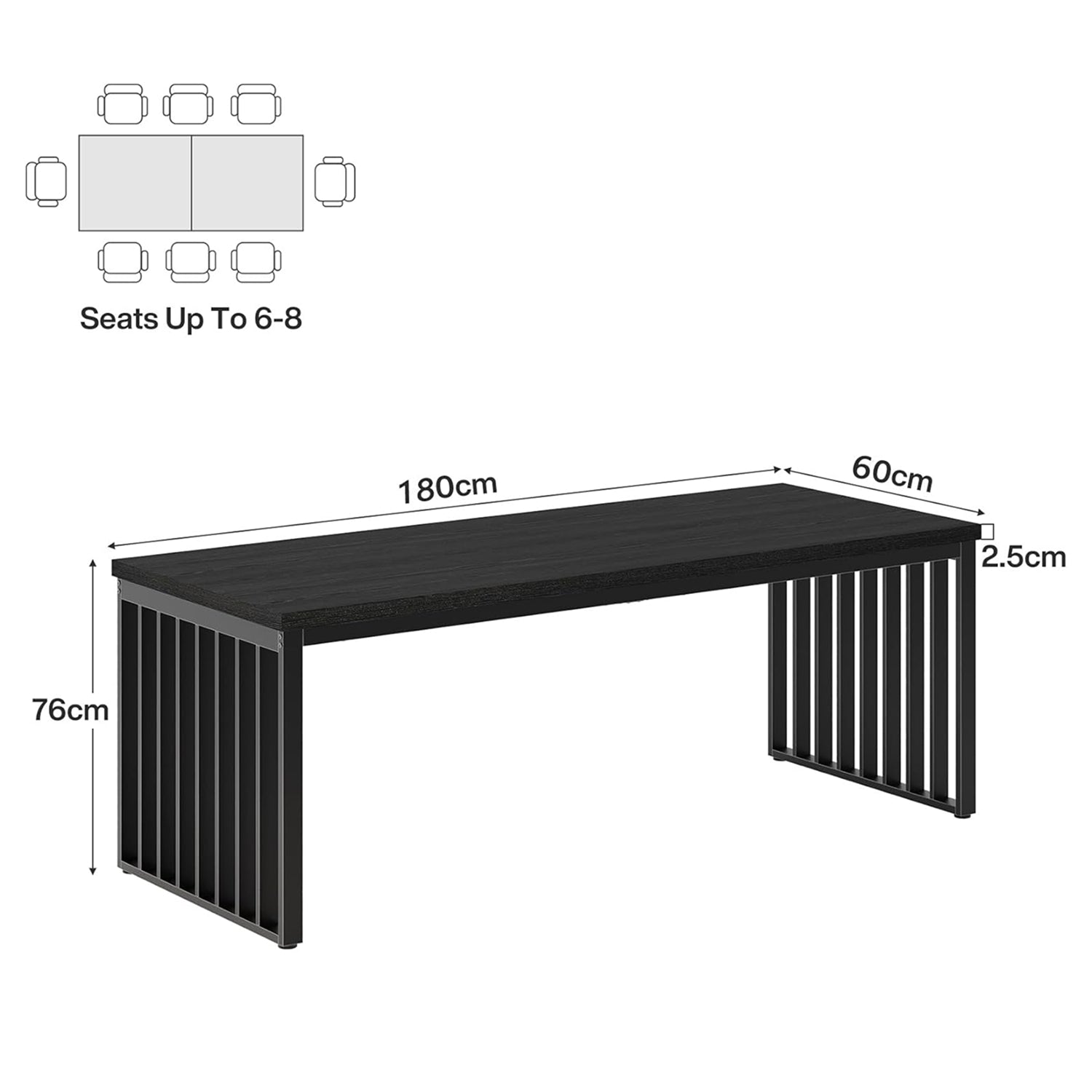 180cm Zwei-Personen-Schreibtisch, langer Executive-Schreibtisch, Doppel-Computertisch