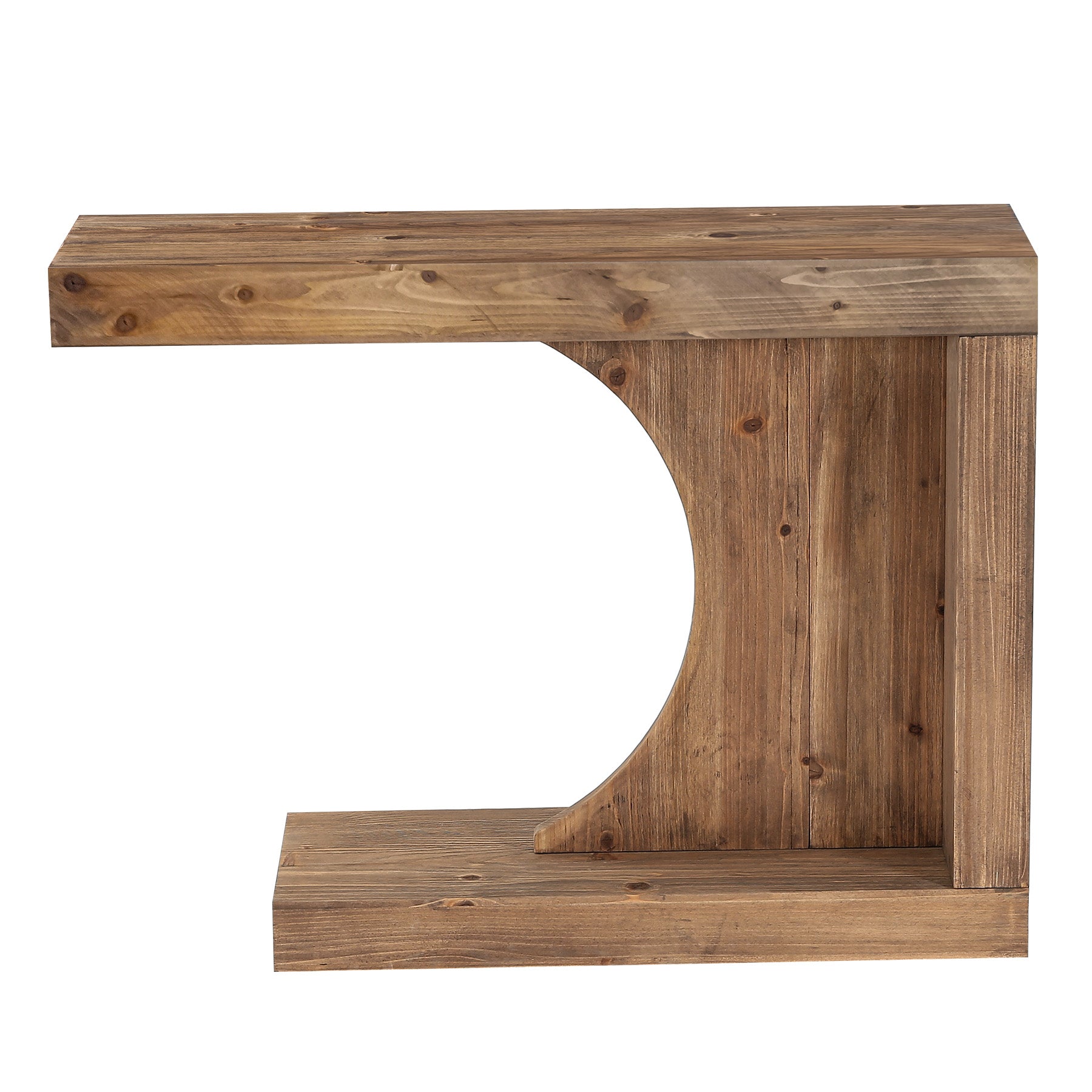 Tribesigns Konsolentisch aus Massivholz 100 cm, Moderner Flurtisch mit C-förmigem Design