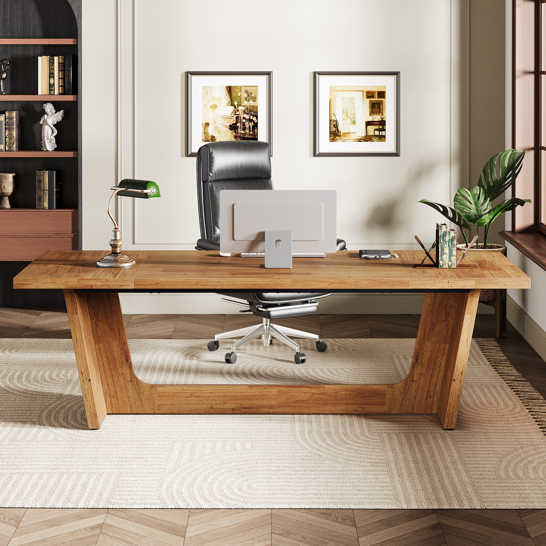 180 cm Großer Schreibtisch, Computertisch und Bürotisch für Home Office und Büro