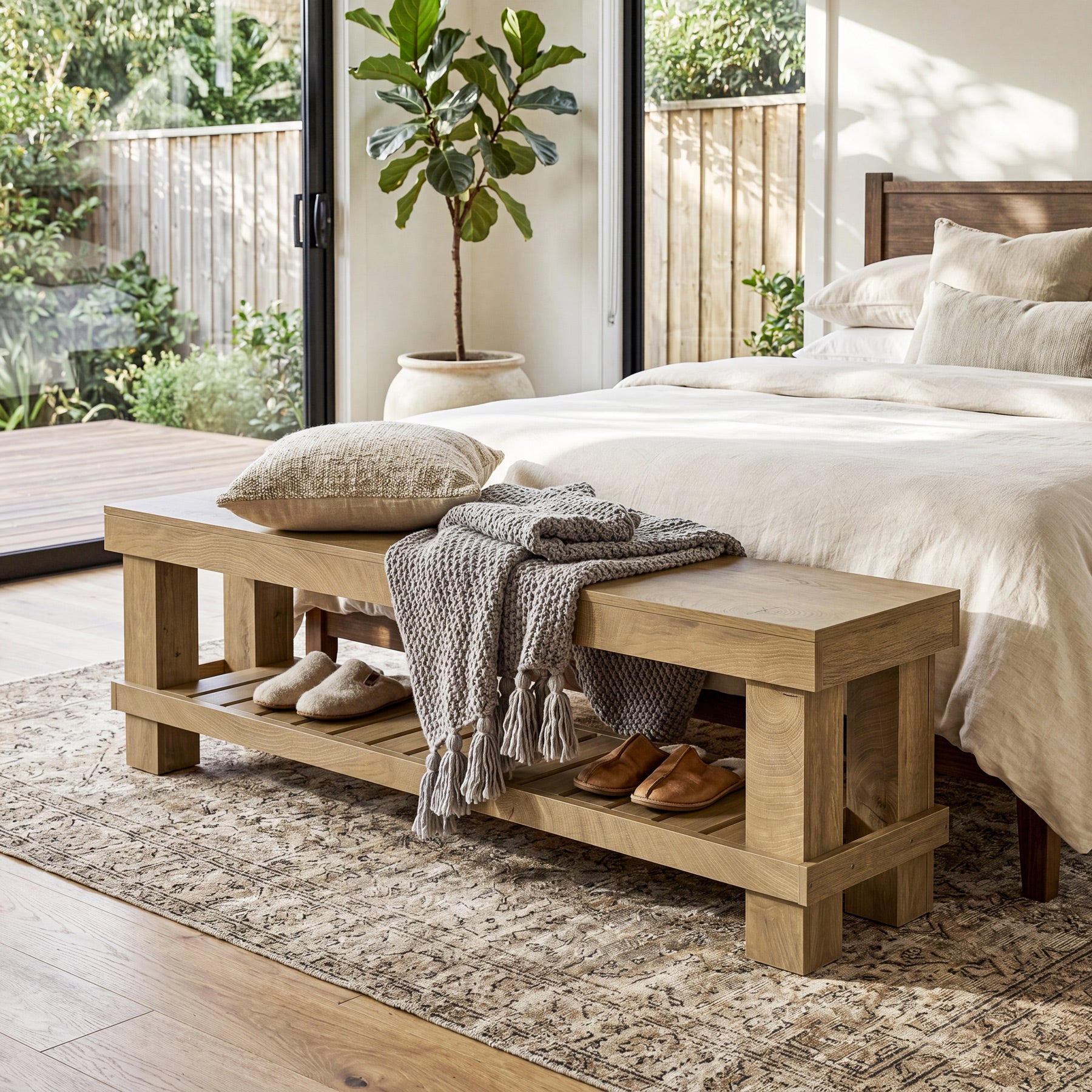 Tribesigns Sitzbank 160 cm mit Schuhablage, Landhaus Holzbank für Flur, Esszimmer & Schlafzimmer