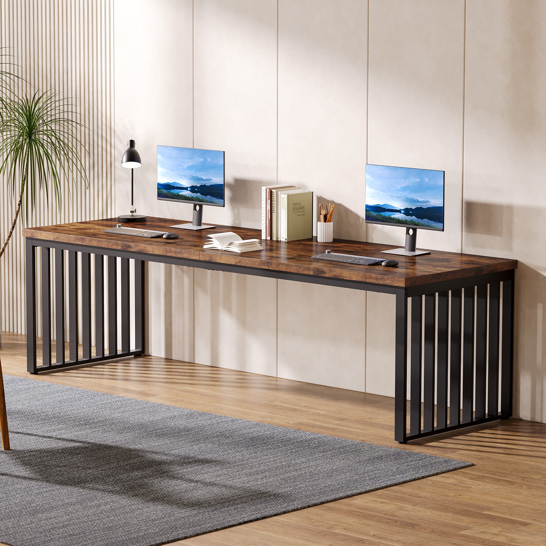 180cm Zwei-Personen-Schreibtisch, langer Executive-Schreibtisch, Doppel-Computertisch