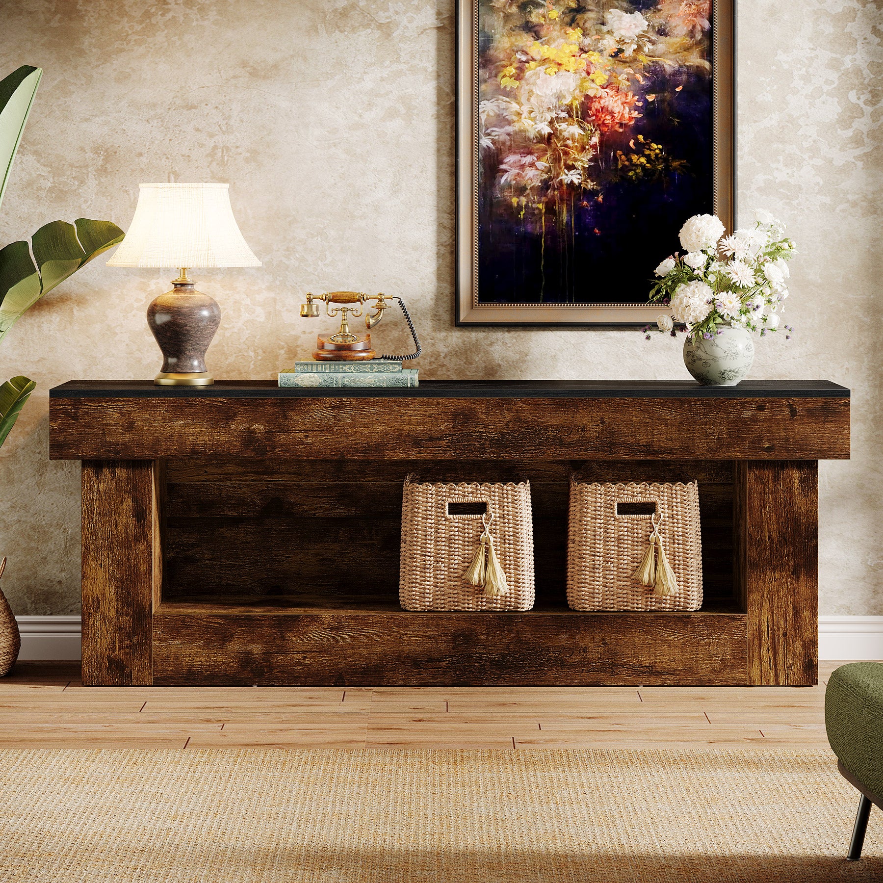 Tribesigns 160 cm TV Lowboard mit Stauraum, moderner TV-Schrank für 60–70 Zoll Fernseher