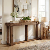 Tribesigns Massivholz Konsolentisch 160 cm, schmaler Flurtisch im Landhausstil für Eingangsbereich & Wohnzimmer 3