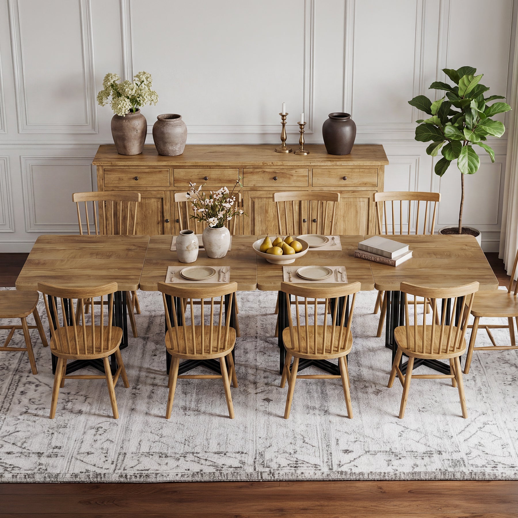 Esstisch 100 cm für 4 Personen, Rechteckiger Küchentisch im Industrial-Landhausstil mit Metallgestell