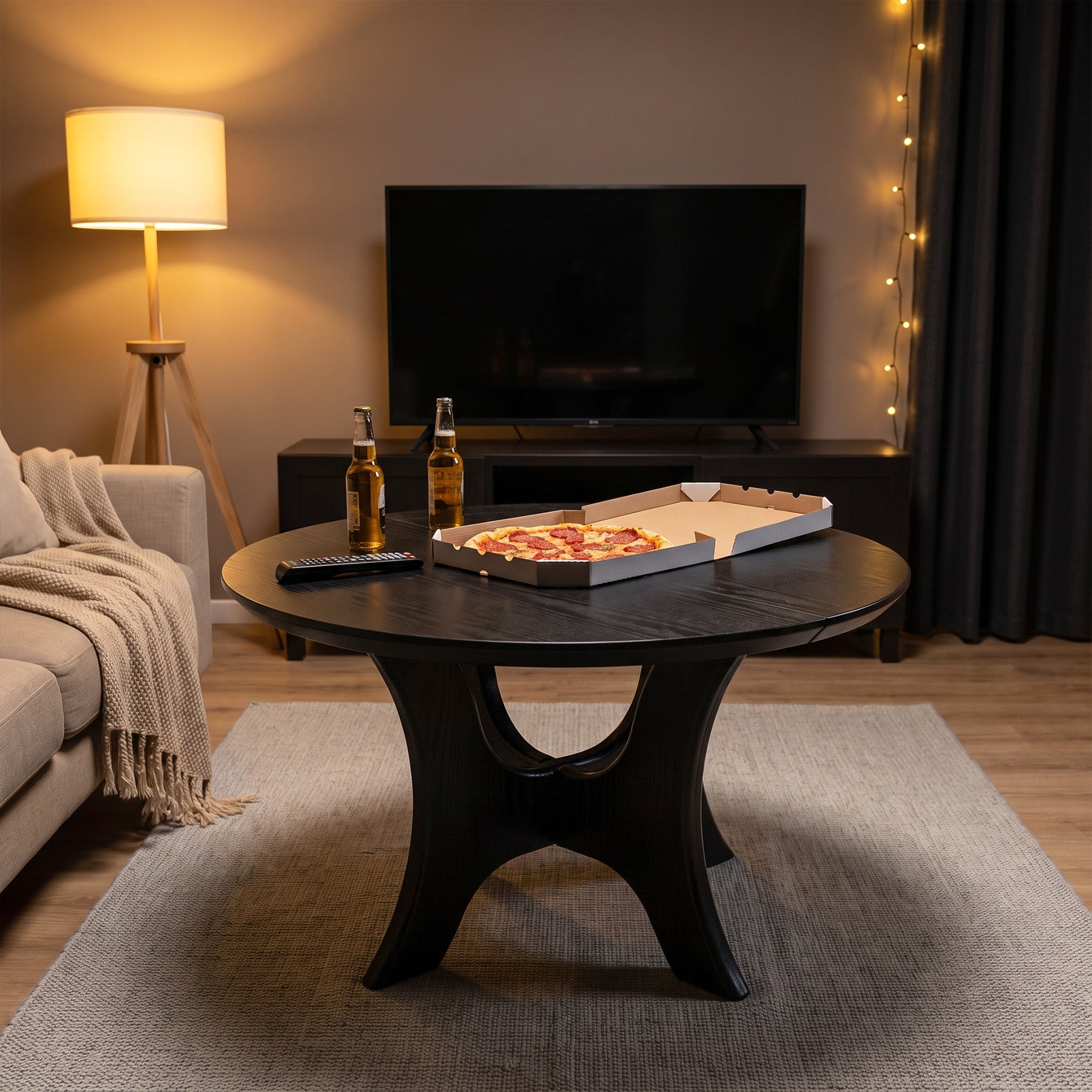 Tribesigns Runder Couchtisch 79 cm, Moderner Wohnzimmertisch mit stabilem Kreuzgestell