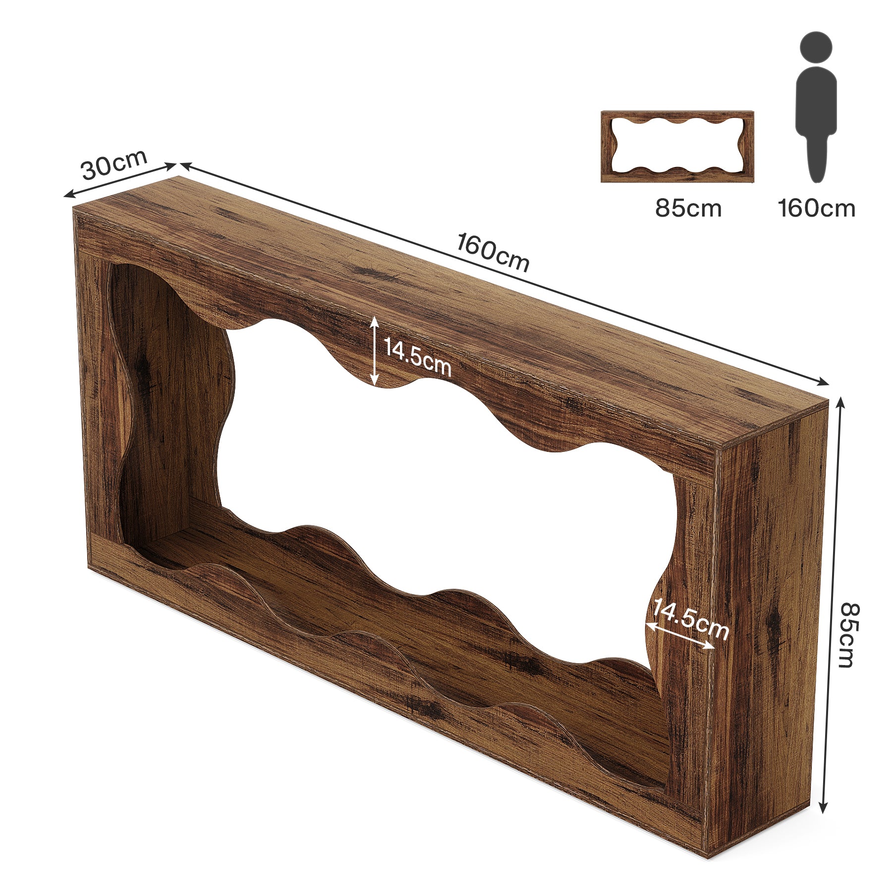 160cm Konsolentisch, Eingangstisch Couchtisch hinter dem Sofa im Landhausstil