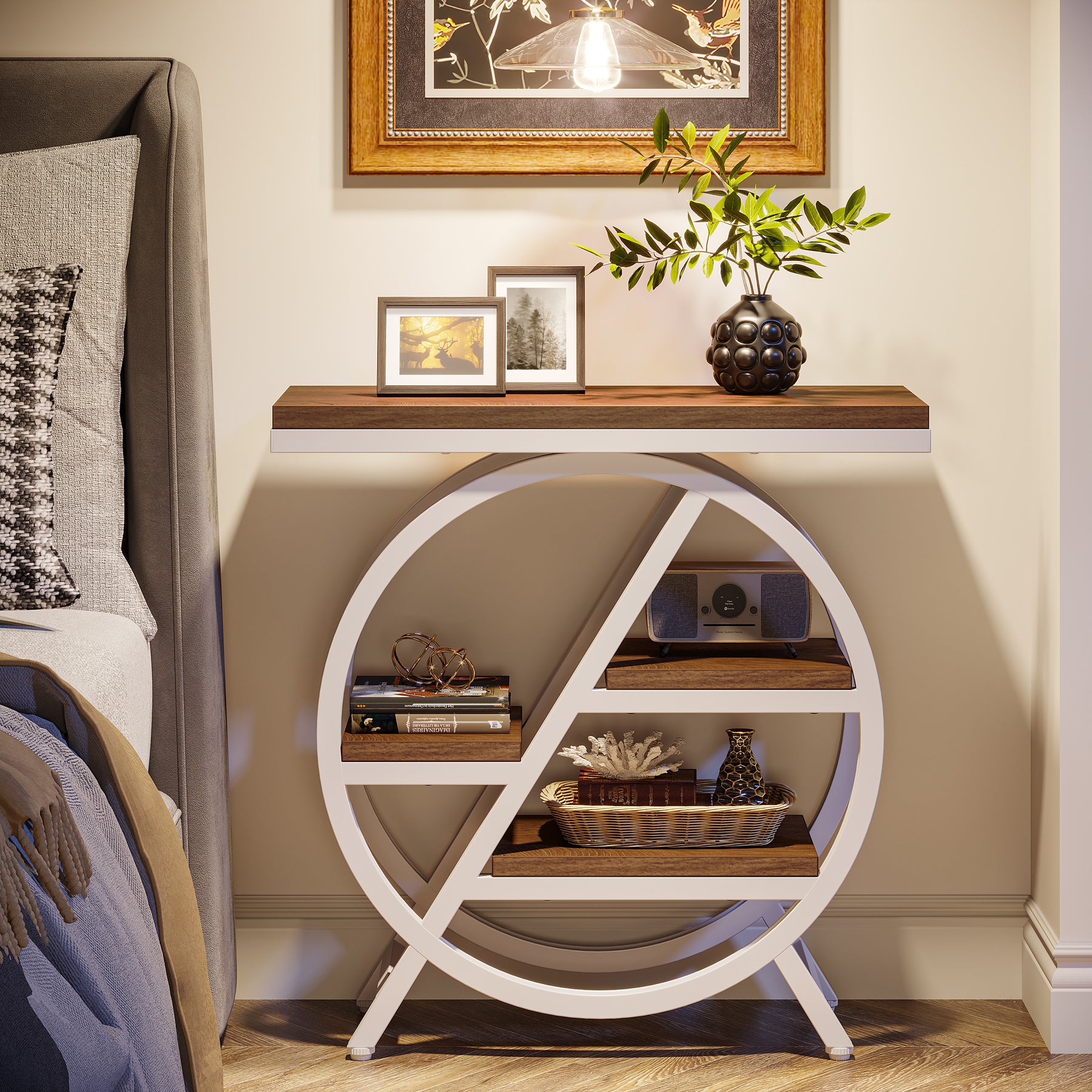 4-stöckiger Beistelltisch, kleiner Beistelltisch, Snacktisch mit Ablageflächen