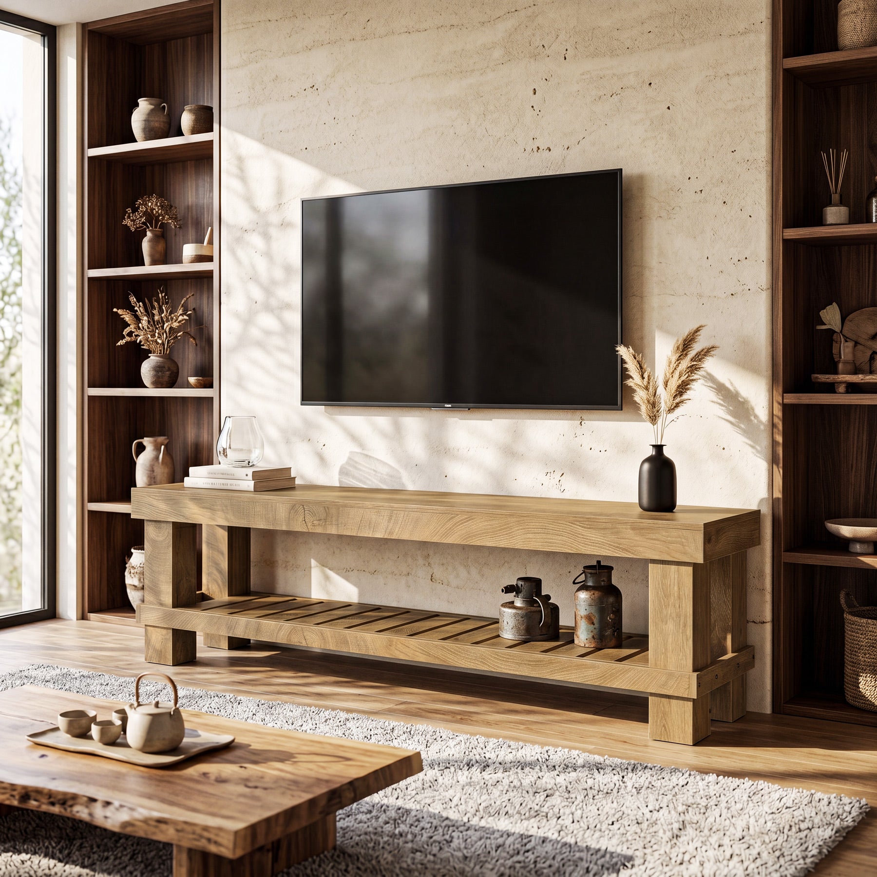 Tribesigns Sitzbank 160 cm mit Schuhablage, Landhaus Holzbank für Flur, Esszimmer & Schlafzimmer