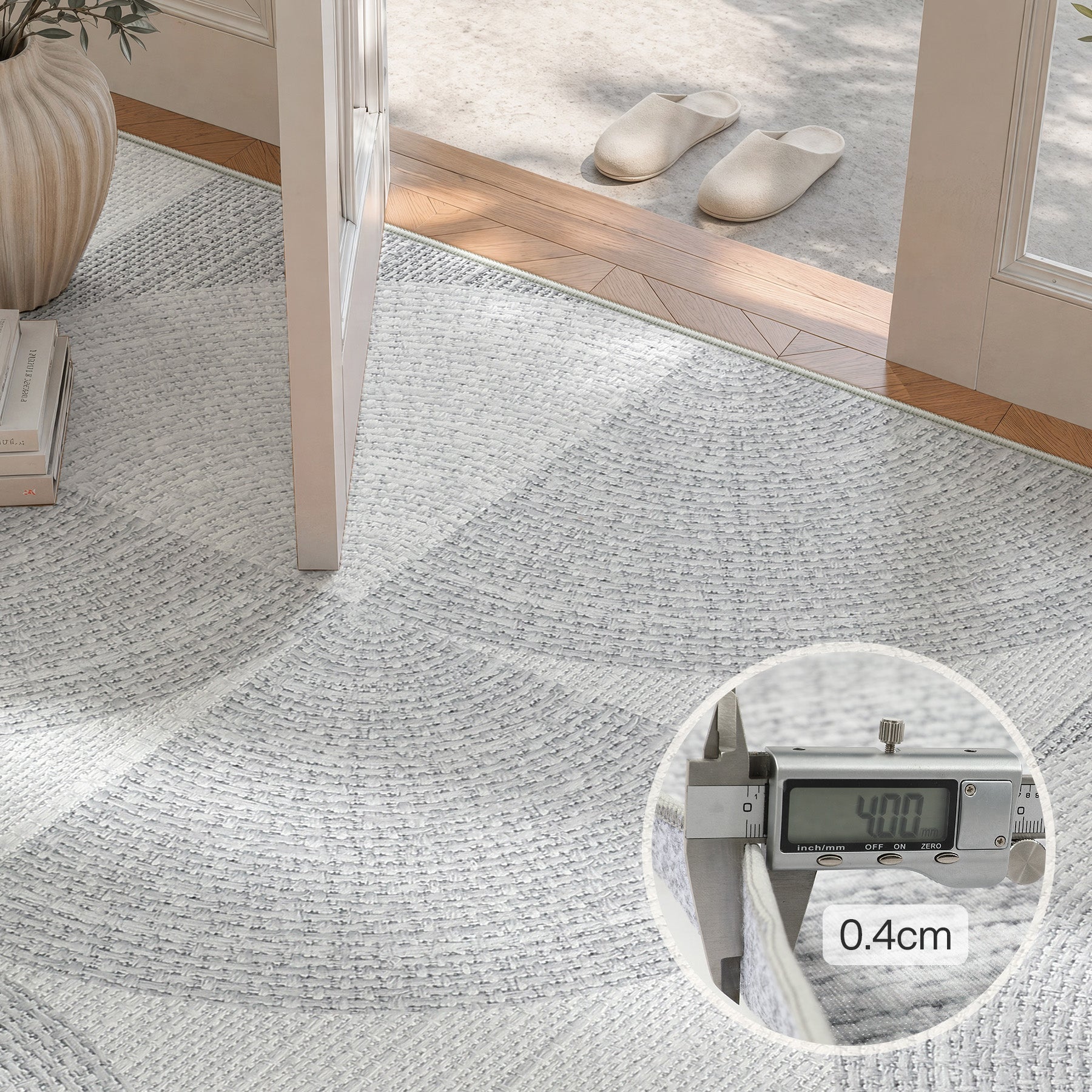 Tribesigns Geometrischer Teppich, Moderner Kurzflor Wohnzimmerteppich, Waschbar & Rutschfest