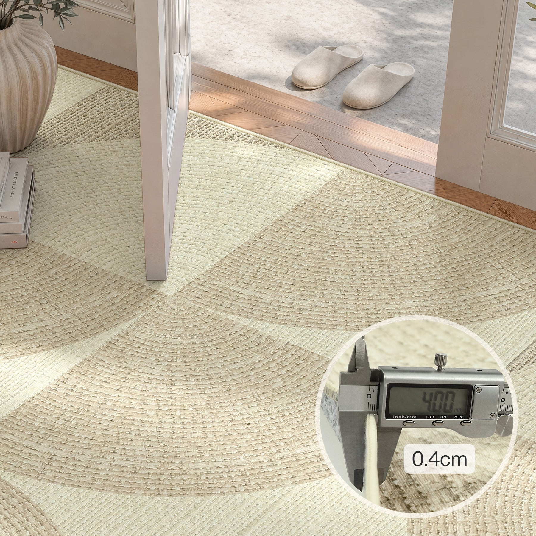 Tribesigns Geometrischer Teppich, Moderner Kurzflor Wohnzimmerteppich, Waschbar & Rutschfest
