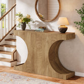Tribesigns Schmaler Konsolentisch 105 cm im Landhausstil, Flurtisch mit C-Gestell, Sofatisch für Flur und Wohnzimmer 3