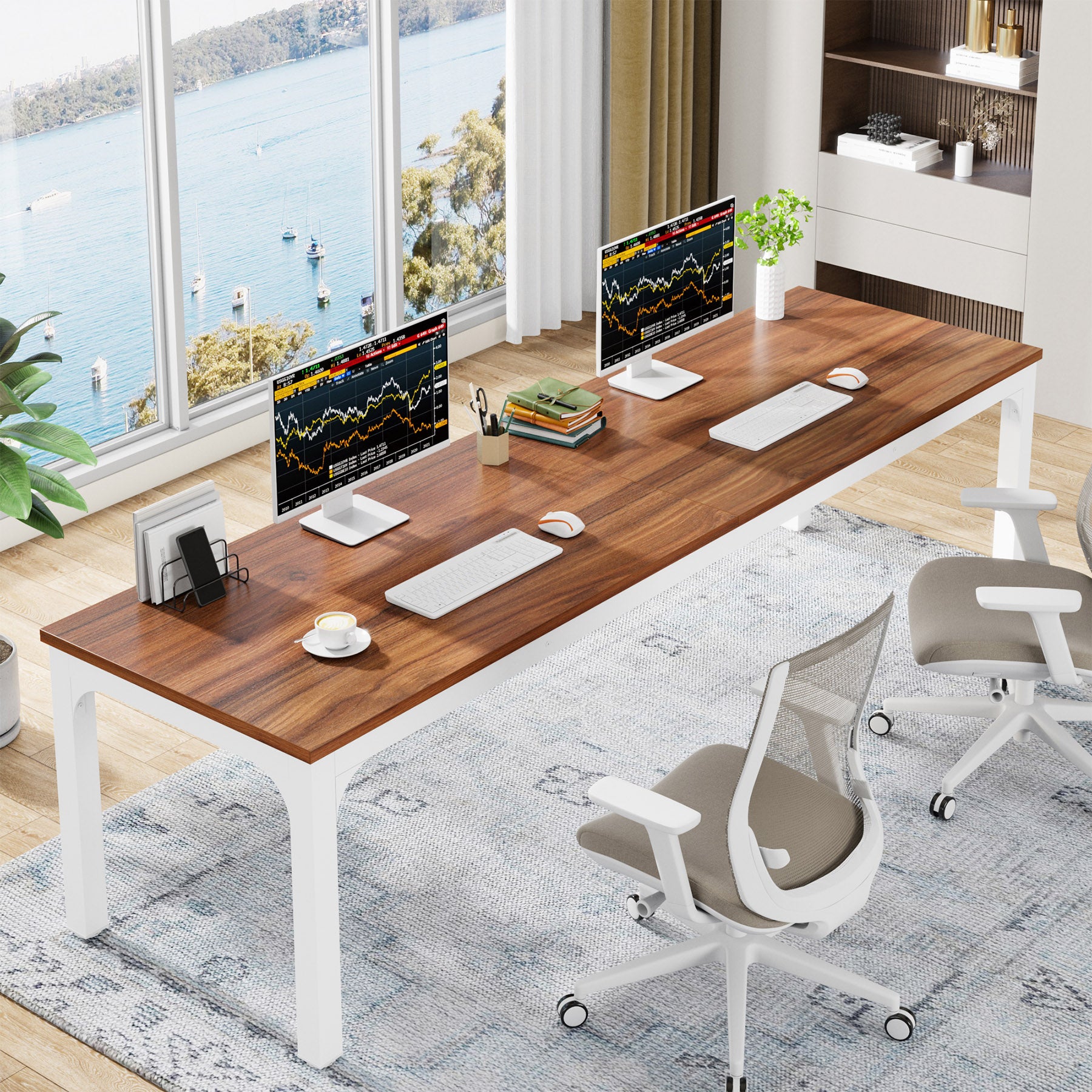 Schreibtisch - Doppelter Computer-Schreibtisch, Bürotisch