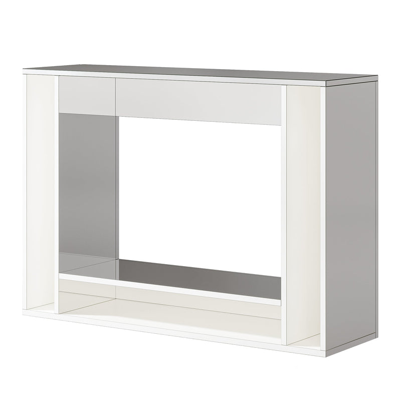 120 cm Konsolentisch, moderner verspiegelter Sofatisch Flurtisch