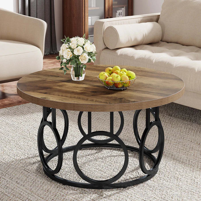 80 cm Couchtisch, rustikaler Mitteltisch Snacktisch