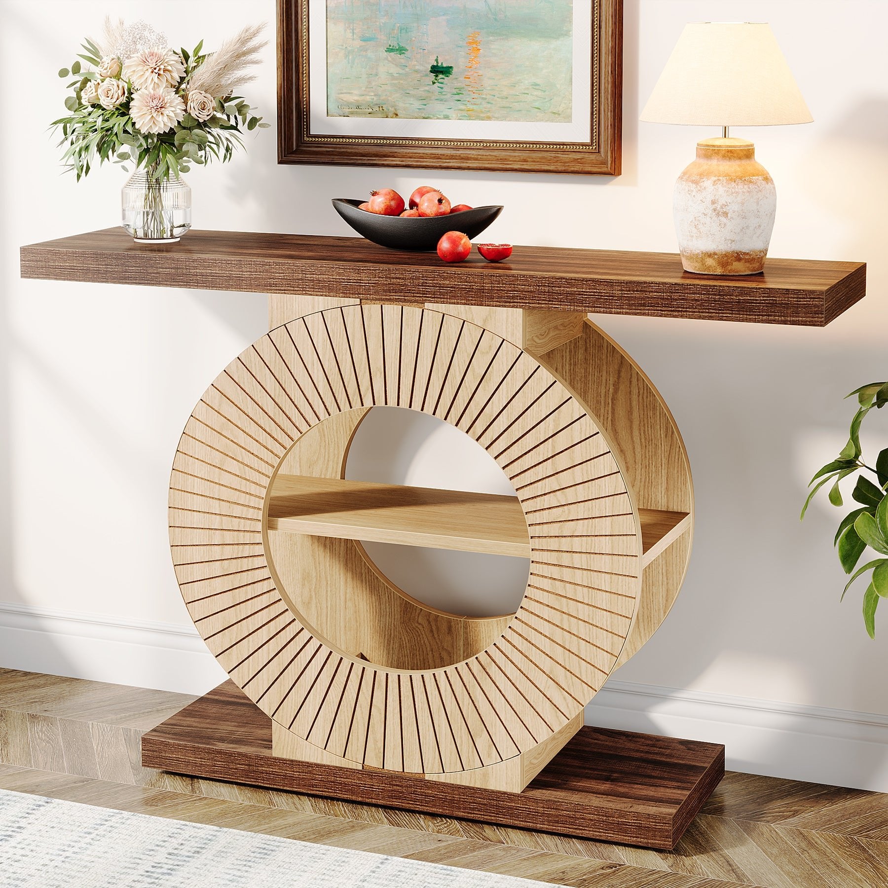 100cm Konsolentisch, eleganter Sofatisch, Flurtisch aus Holz