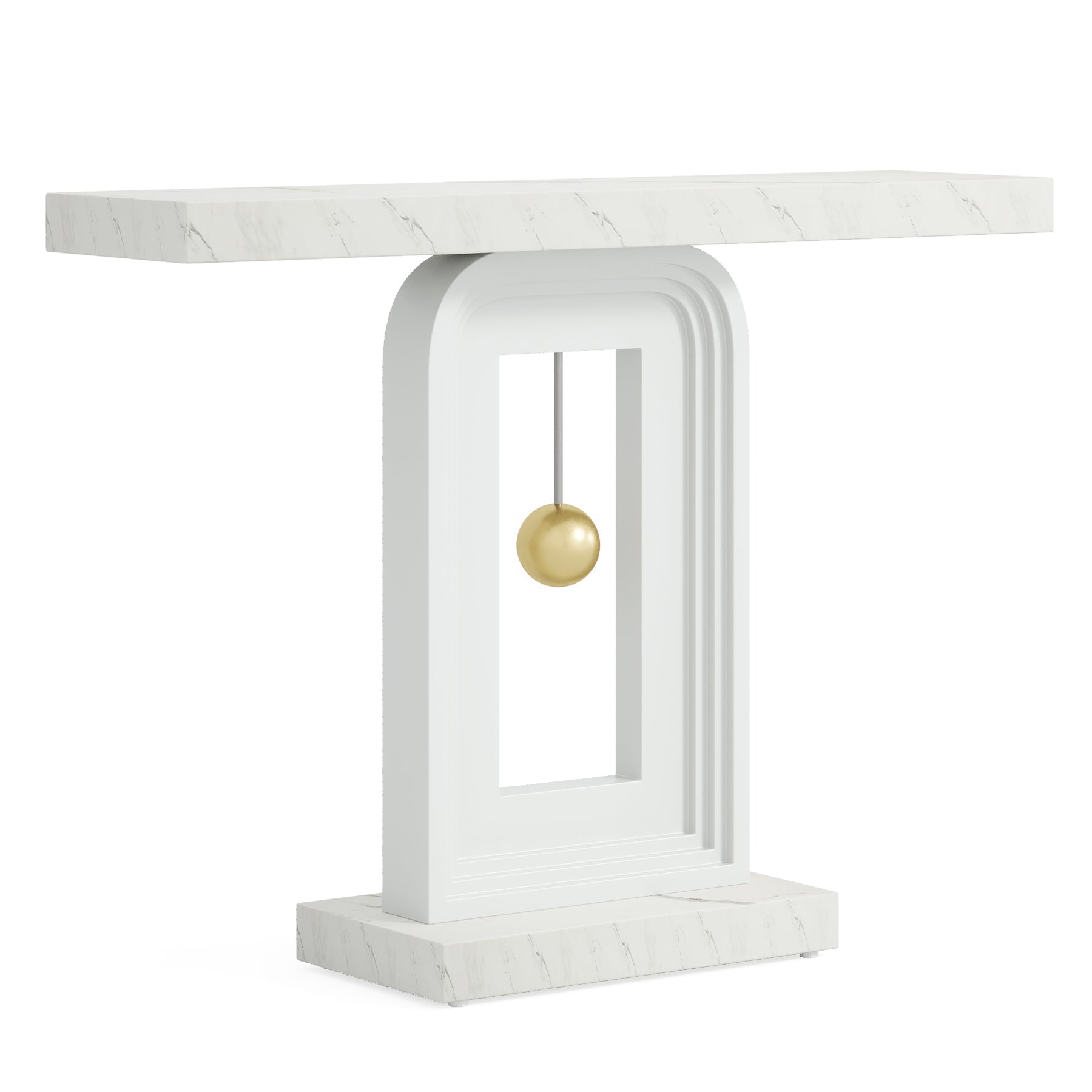39.4" Console Table, Modern Sofa Entryway Table with Gold Decor Tribesigns