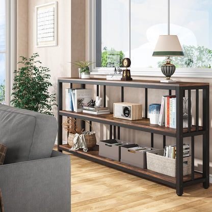 Console Table, 70.9" Sofa Table, 3 Tiers Narrow Long Sofa Table Tribesigns