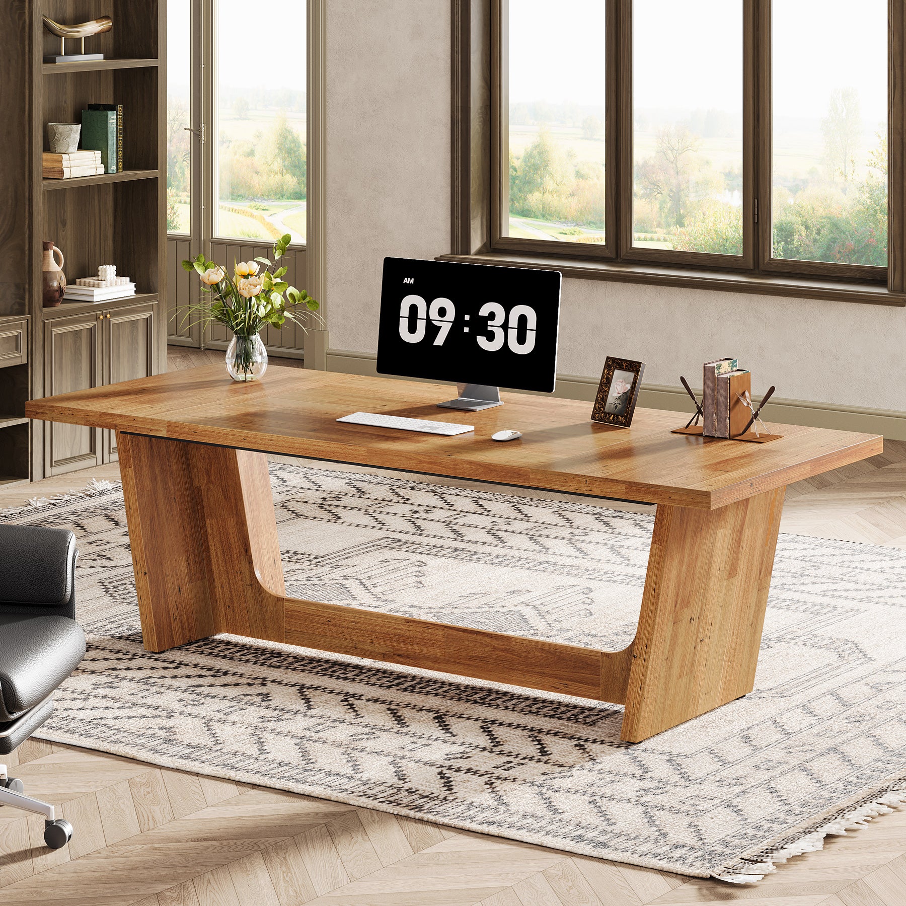 180 cm Großer Schreibtisch, Computertisch und Bürotisch für Home Office und Büro