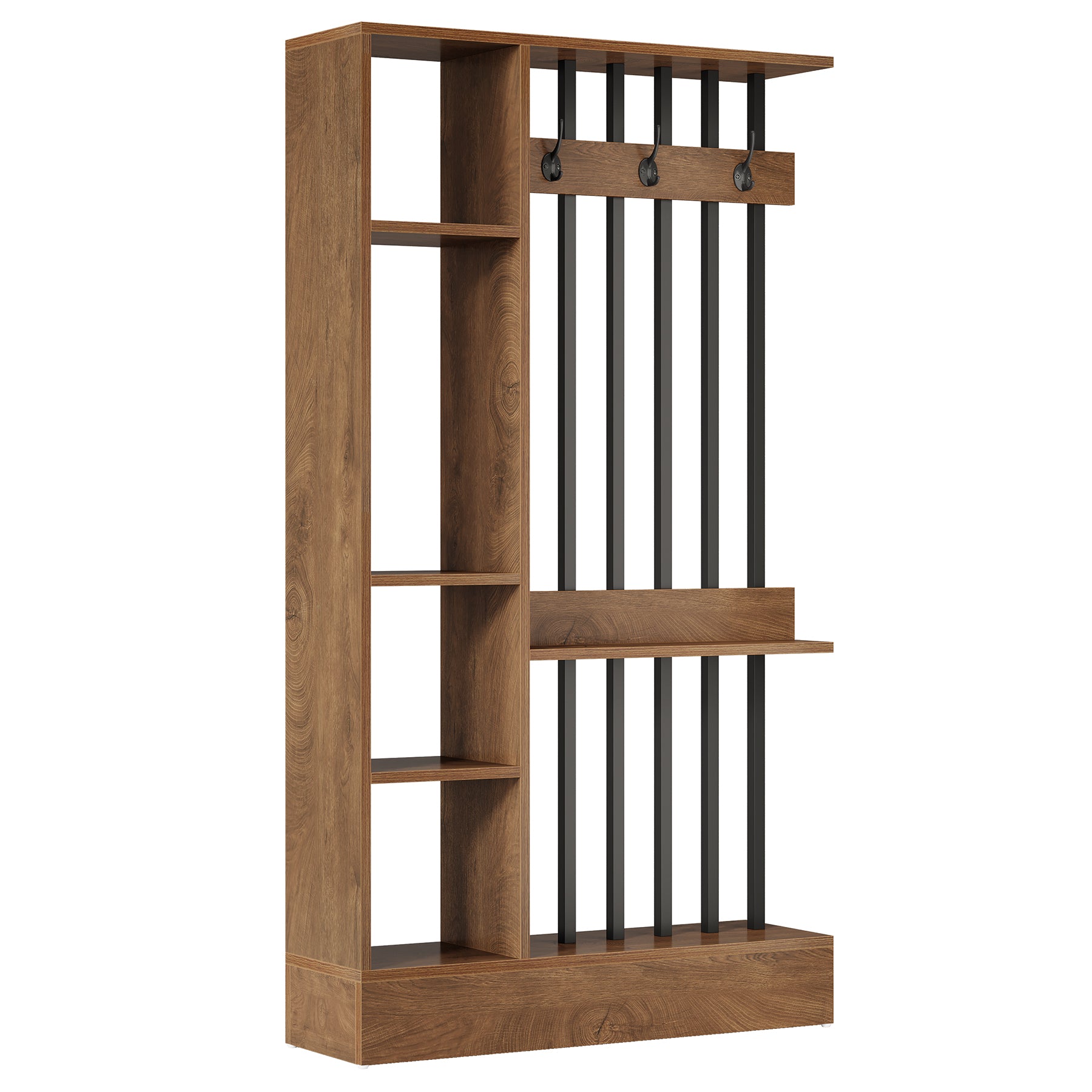 Tribesigns Raumteiler 180 cm mit Ablagen & Kleiderhaken, Garderobe freistehend