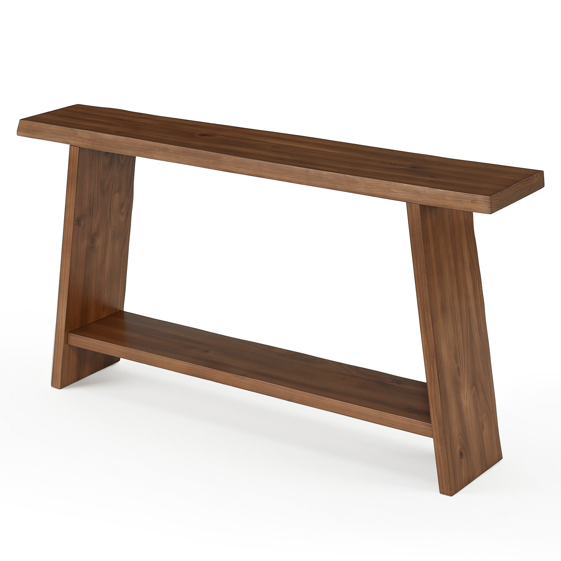 Tribesigns Massivholz Konsolentisch, 160 cm schmaler Flurtisch im Landhausstil mit 2 Ablagen