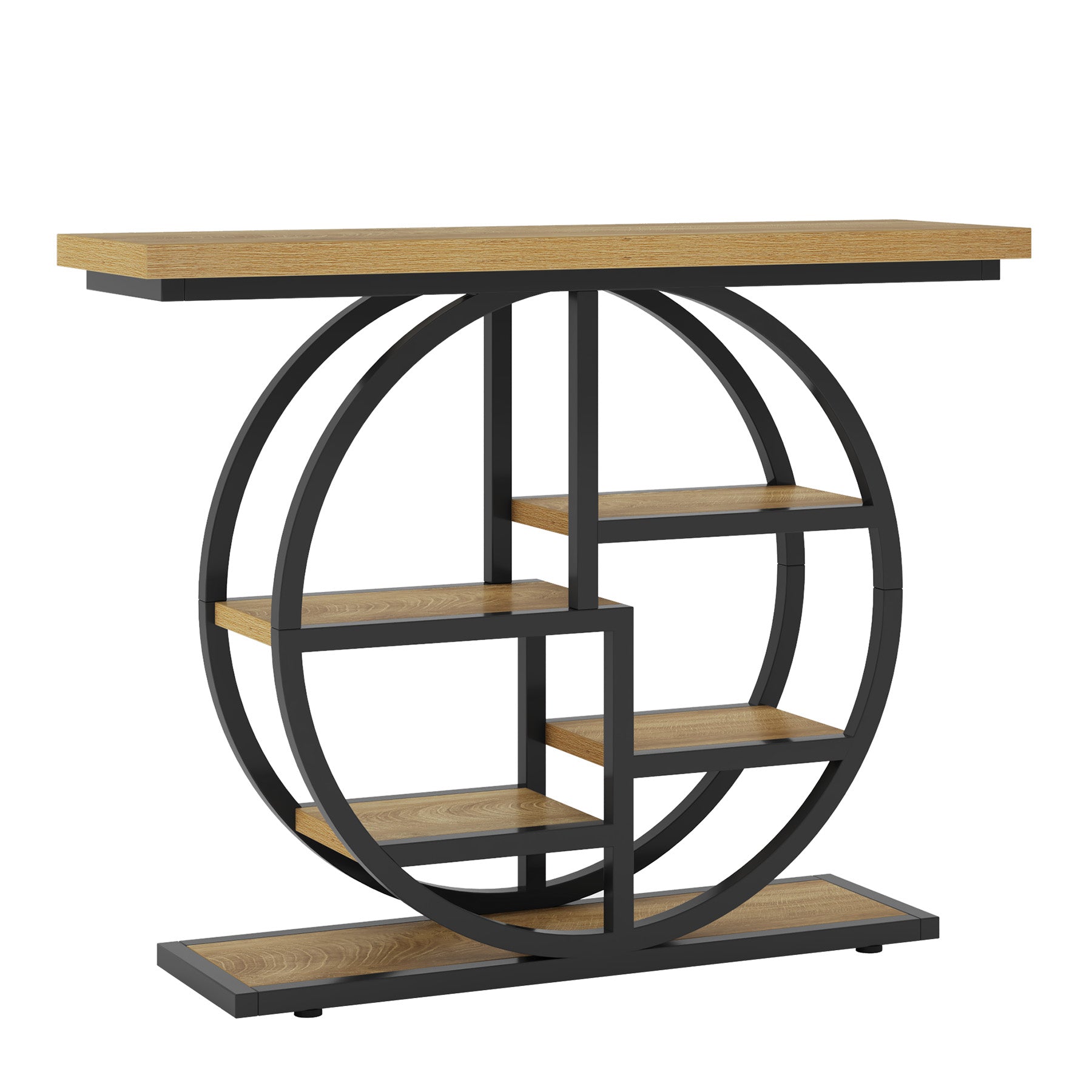 105 cm Konsolentisch, Eingangstisch, Sofatisch mit Etagere-Regalen
