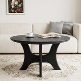 Tribesigns Runder Couchtisch 79 cm, Moderner Wohnzimmertisch mit stabilem Kreuzgestell 3