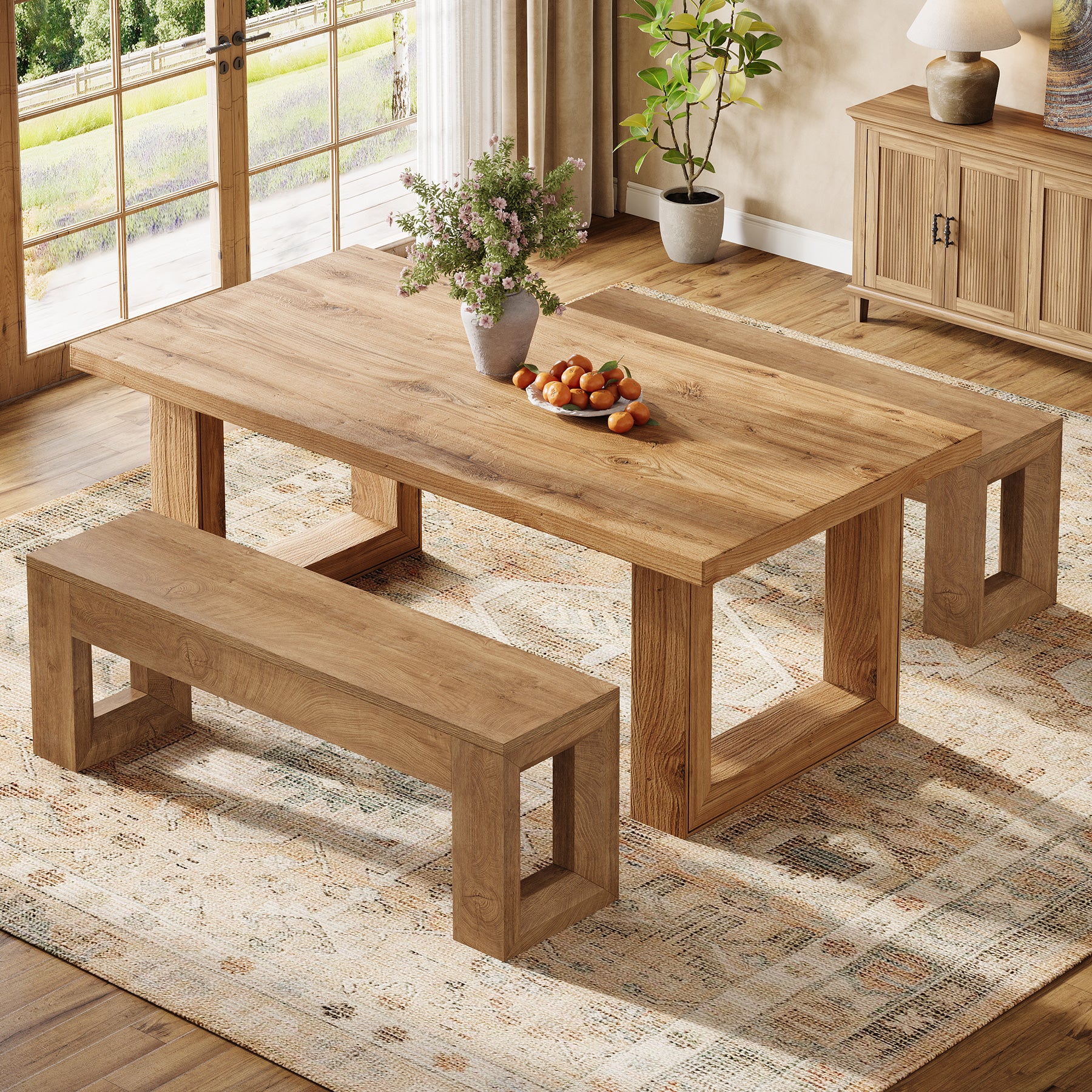 Tribesigns 120 cm Sitzbank im Landhausstil, Esszimmerbank & Schlafzimmerbank aus MDF