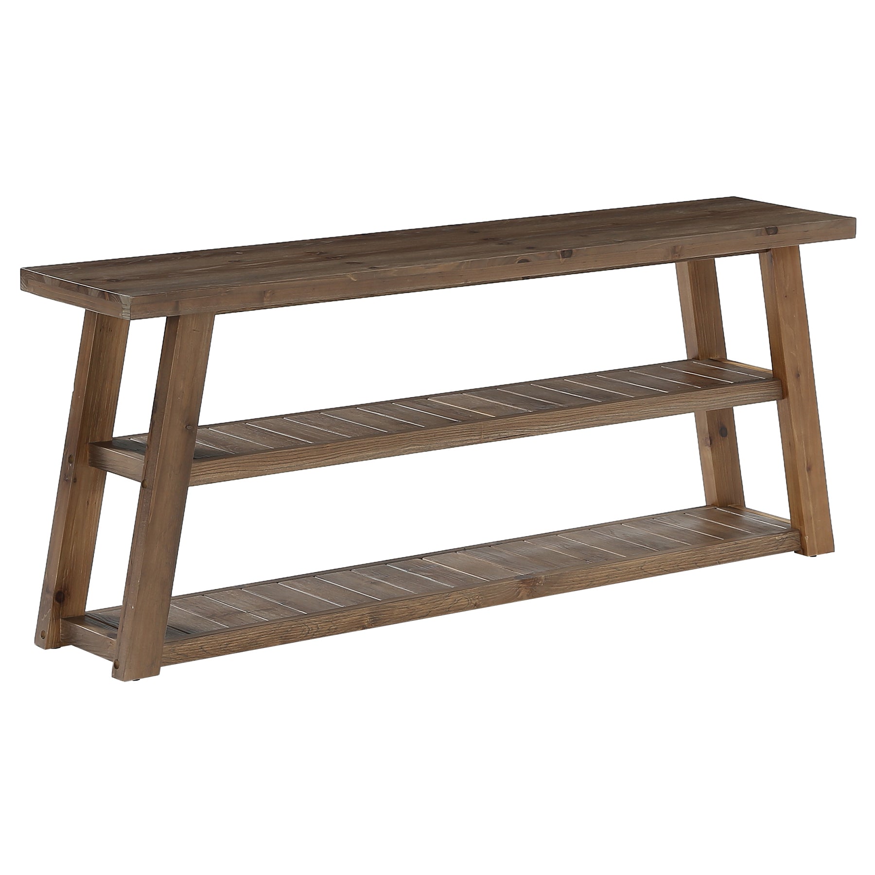 Tribesigns TV-Lowboard aus Massivholz 160 cm, TV-Schrank für Fernseher bis 70 Zoll mit 3 offenen Ablagen