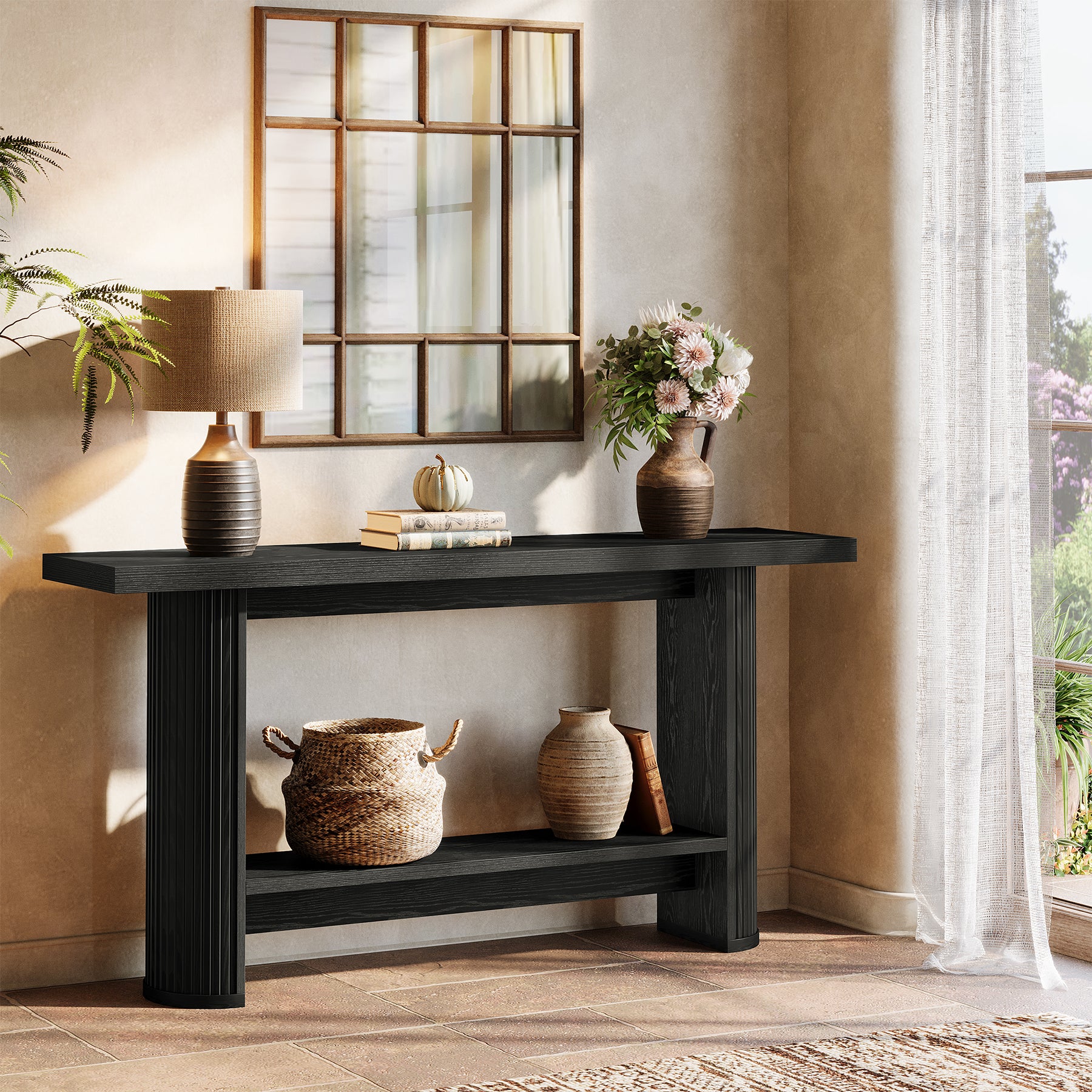 140cm Landhaus-Konsolentisch - Schmaler Tisch für Flur & Couch