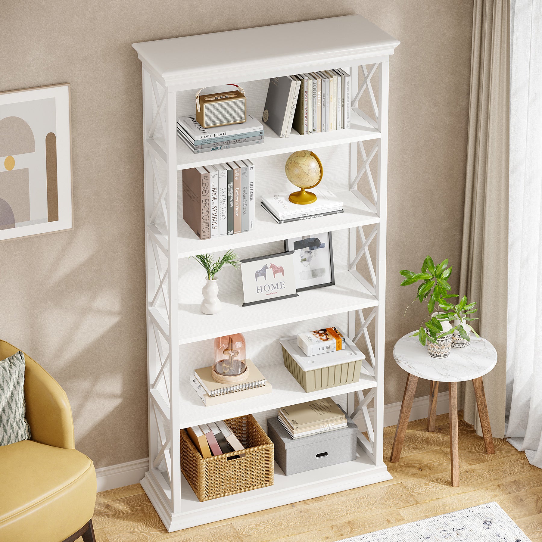 6-stöckiges Bücherregal, 180cm Etagere Bücherregal für das Home Office