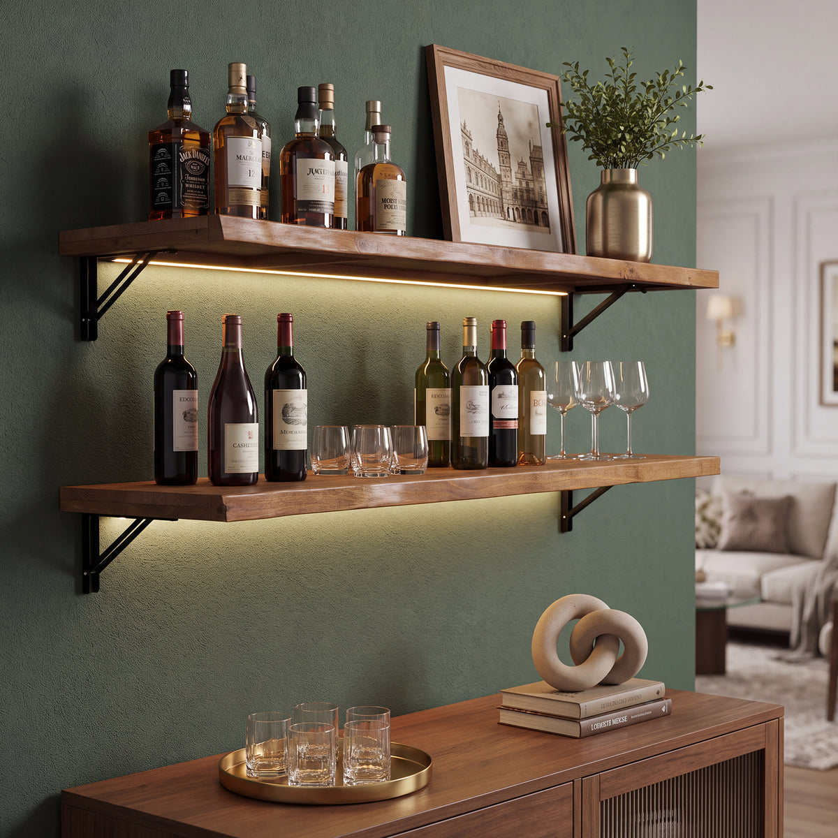 Tribesigns Wandklapptisch 160 cm aus Kiefernholz, klappbar mit Metallhalterungen
