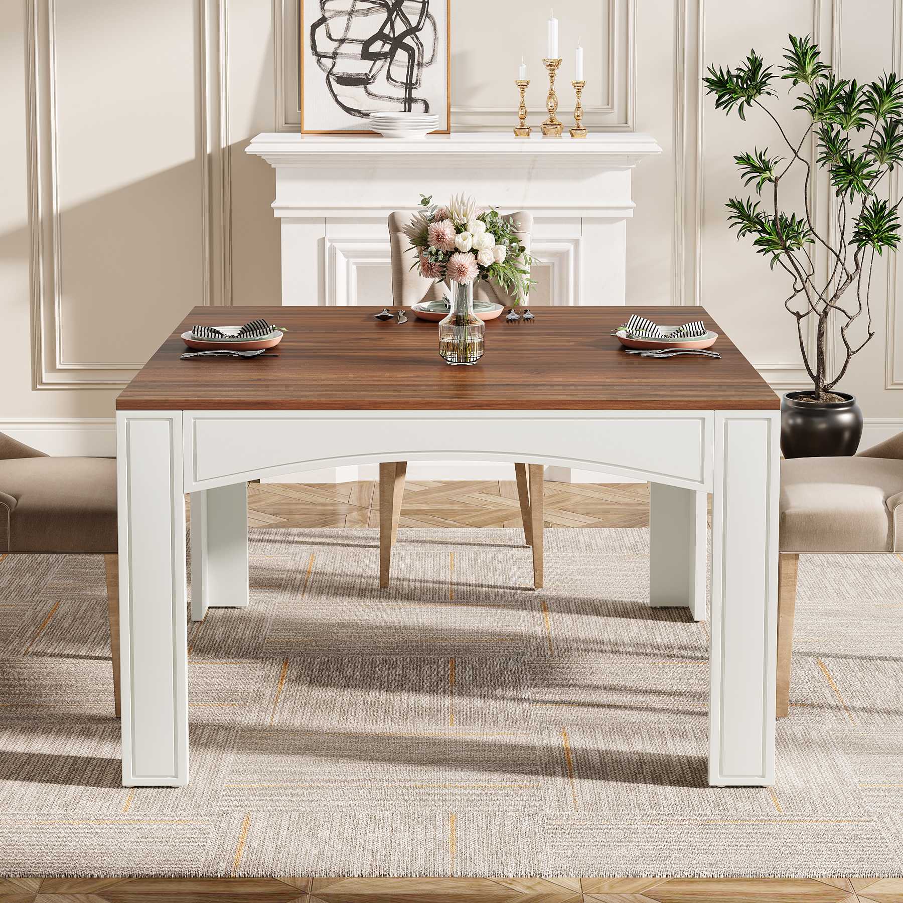 100cm Esstisch, Küchentisch, Esstisch aus Holz für 4 personen im Landhausstil