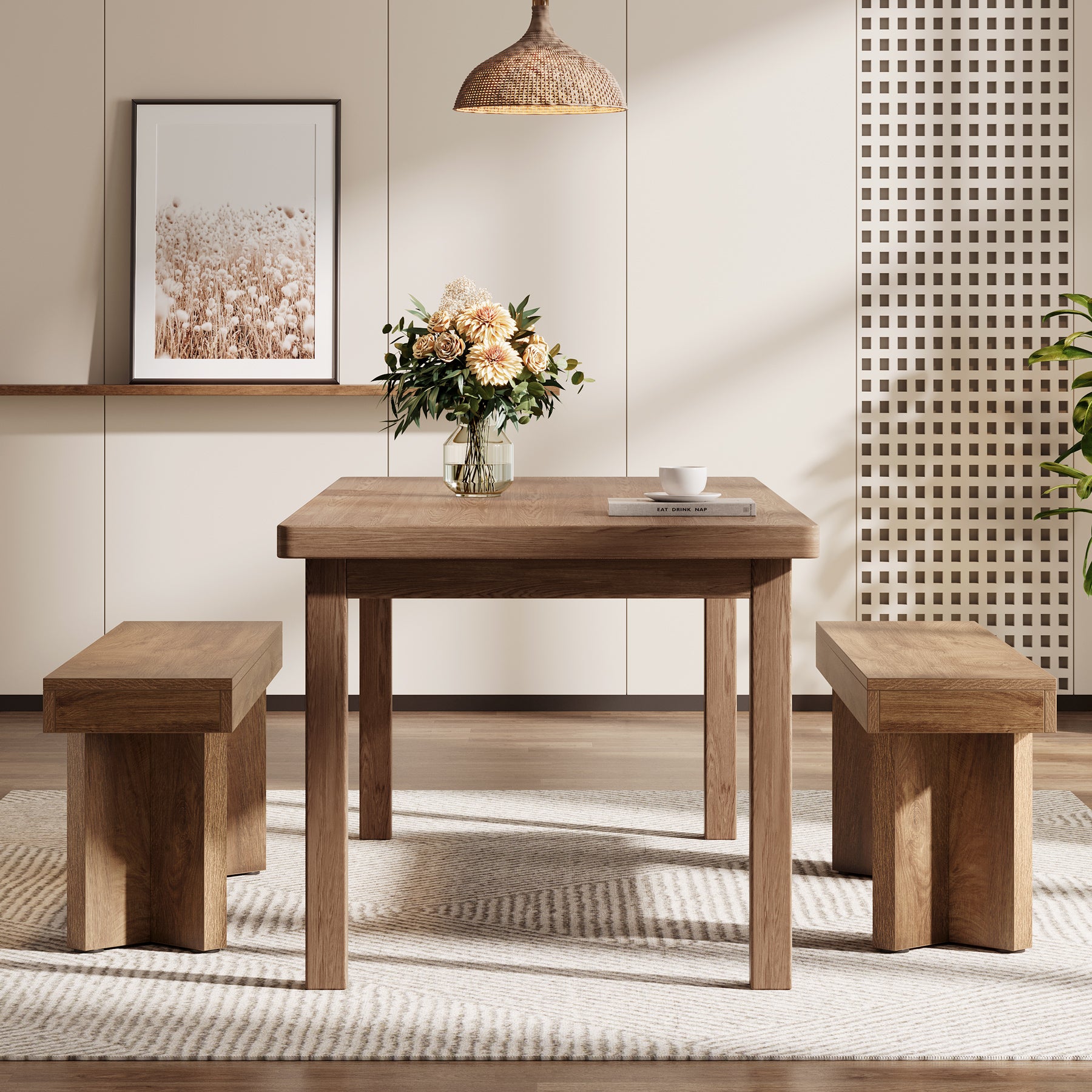 Tribesigns Sitzbank 120 cm im Landhausstil Flur, Schlafzimmer & Esszimmer mit V-Gestell
