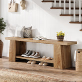 Tribesigns Schuhbank 150 cm mit Ablagen, Extra lange Sitzbank im Landhausstil für Flur & Schlafzimmer 3