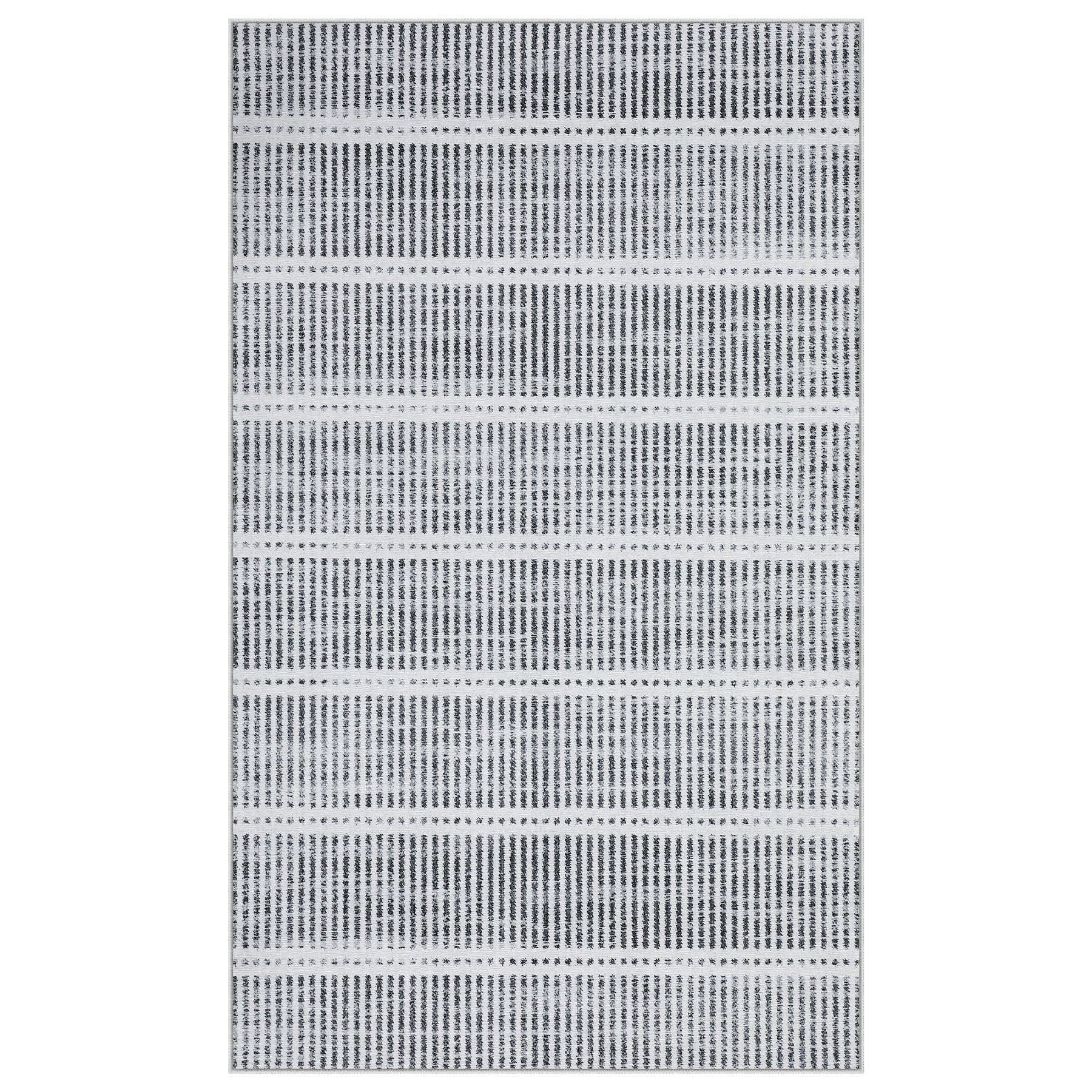 Tribesigns Waschbarer Kurzflorteppich, 160 x 230 cm & 200 x 300 cm – ultradünn, gestreiftes Design im Landhausstil