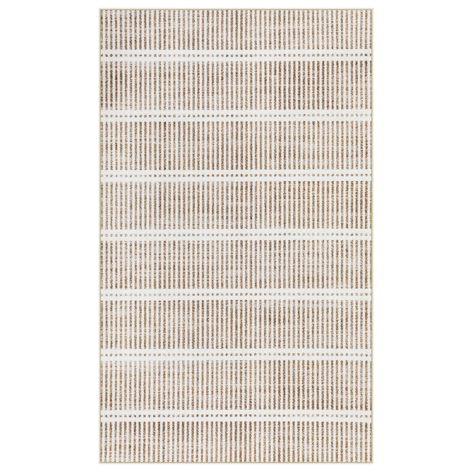 Tribesigns Waschbarer Kurzflorteppich, 160 x 230 cm & 200 x 300 cm – ultradünn, gestreiftes Design im Landhausstil